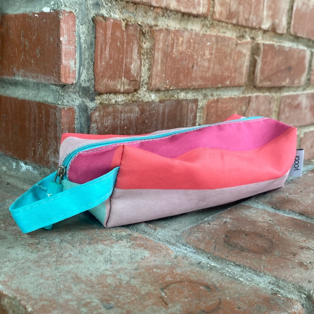Yoobi retro stripe pencil/ whathaveyou pouch